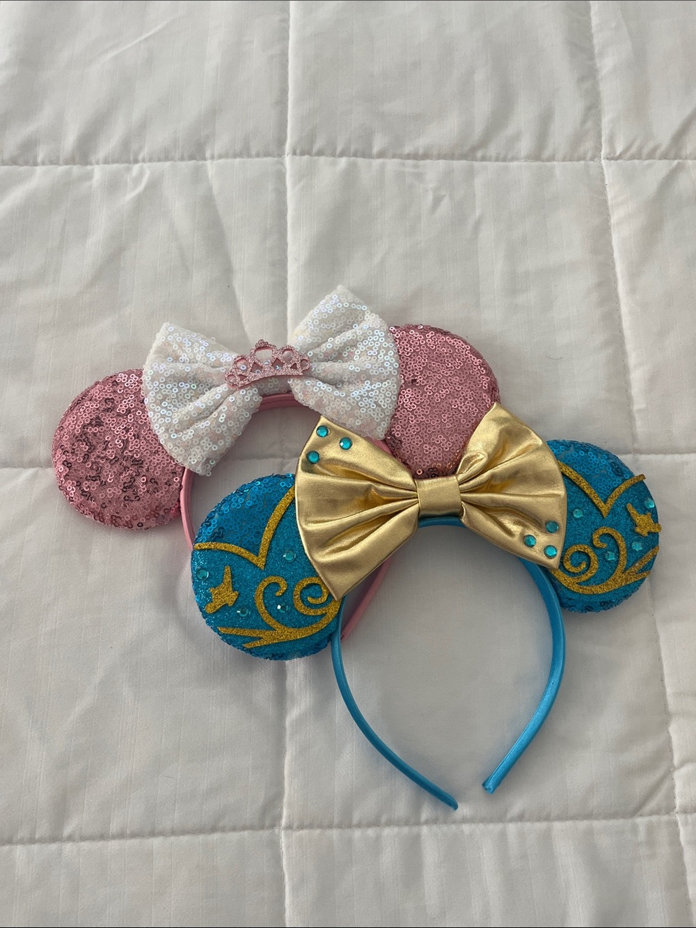 Disney Sequin Mouse Ear Headbands in Pink, Teal & Gold